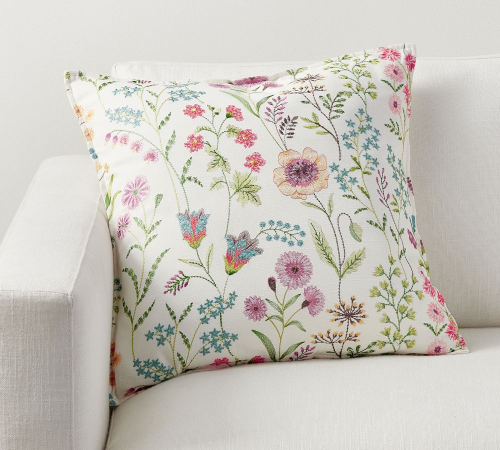 Embroidered shop pillow cover