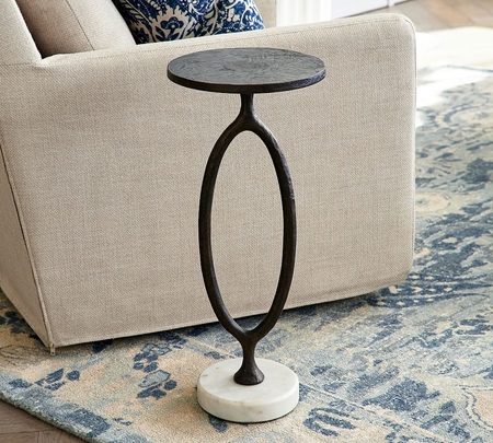 Small metal shop accent table