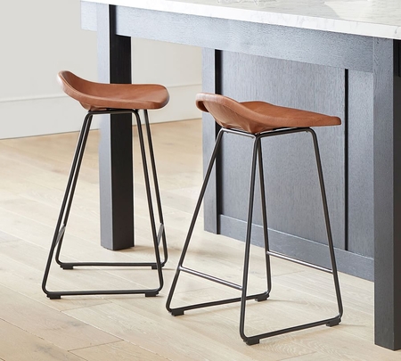 Buy Brenner Leather Bar Counter Stool online Pottery Barn UAE