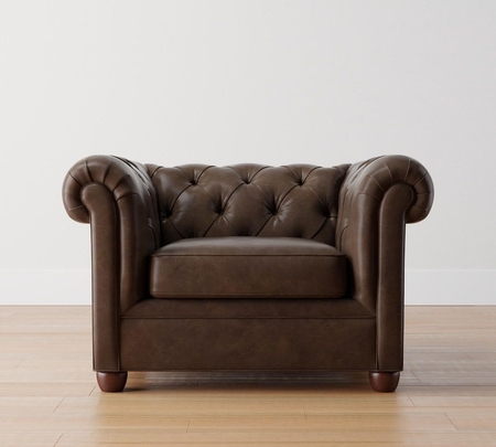 Pottery barn leather shop armchair