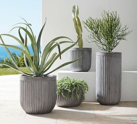 Buy Concrete Fluted Planters online Pottery Barn UAE