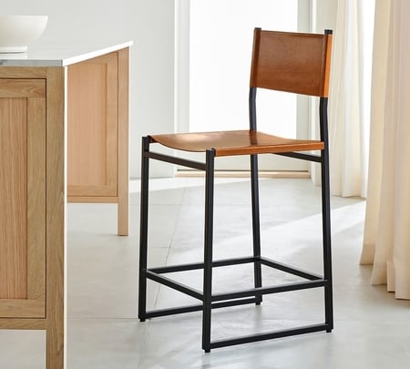 Pottery barn leather bar stools deals