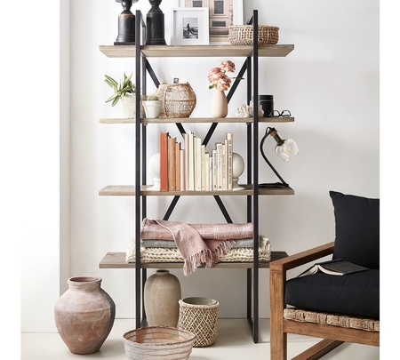 Pottery barn bookcase sales with doors