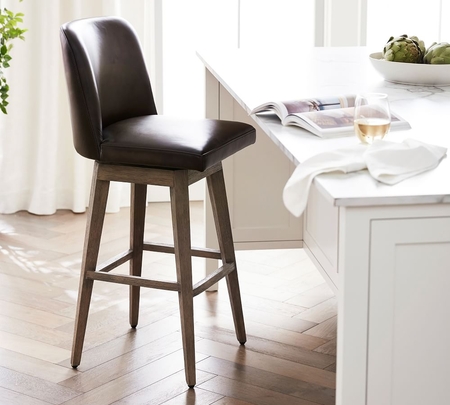 Pottery barn shop leather bar stools