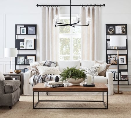 Pottery barn shop glass coffee table