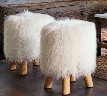 Cheap fur stool deals