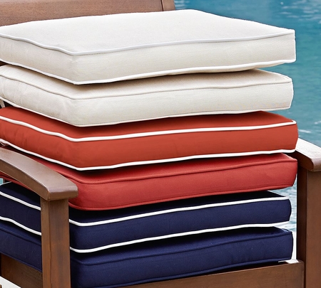 Buy Sunbrella Piped Outdoor Dining Chair Cushion online Pottery Barn UAE