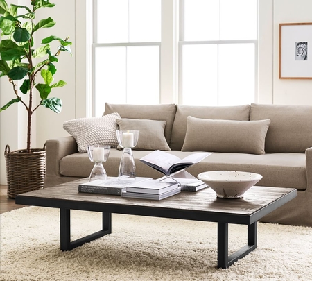 Pottery barn store wood coffee table