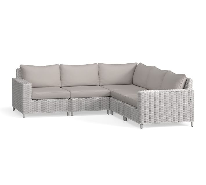Torrey All Weather Wicker Sectional Armless Chair with Cushion