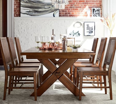 Long wooden dining clearance table
