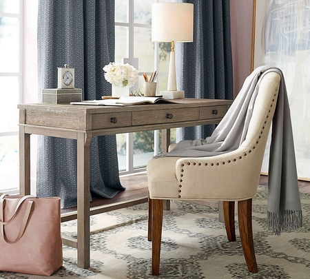 White pottery sales barn desk