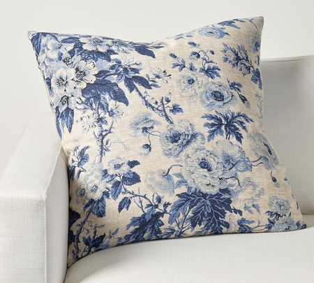 Blue and white floral pillows 2025